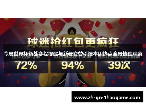 今晨世界杯备战赛程提醒与新老交替引爆本周热点全景梳理观察 今晨世界杯备战赛程提醒与新老交替引爆本周热点全景梳理观察